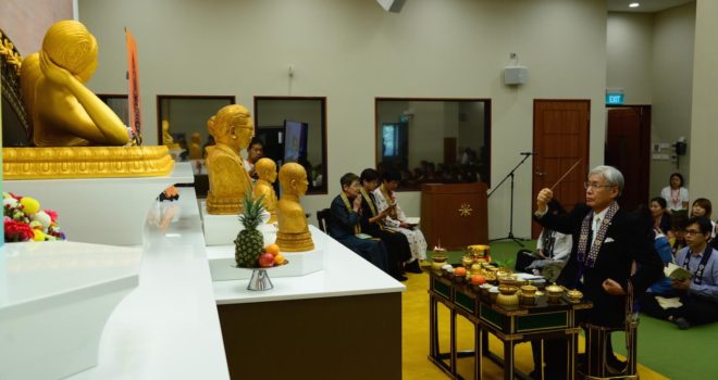 New Nirvana Buddha image enshrined at the Eunos temple