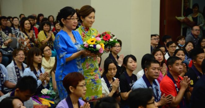 New Nirvana Buddha image enshrined at the Eunos temple